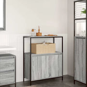 vidaXL Mobile da Bagno con Ripiani Grigio Sonoma 76,5x35x95 cm
