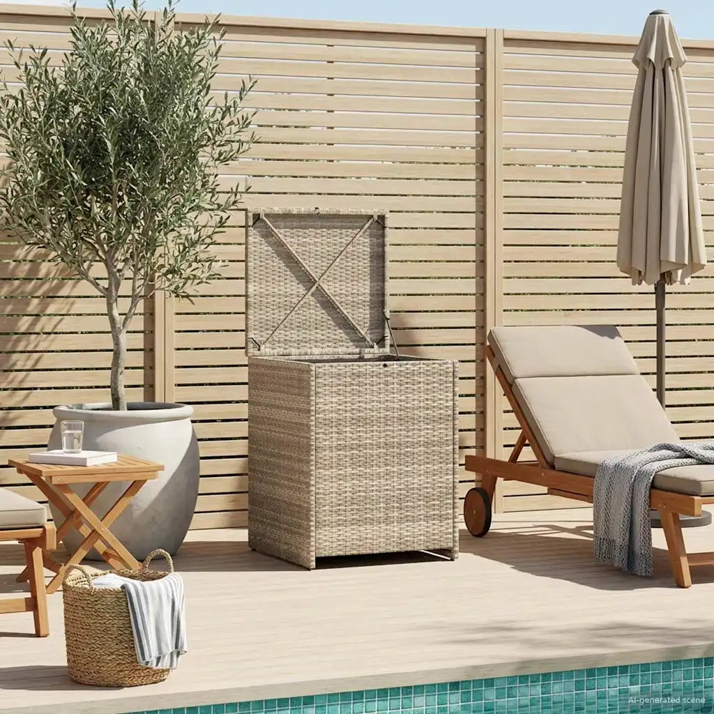 Scatola per Cuscini Grigio chiaro 55 x 55 x 69 cm polyrattan