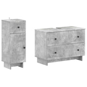 Set di Armadi da Bagno da 2 Pezzi EDE Grigio Cemento 3417660