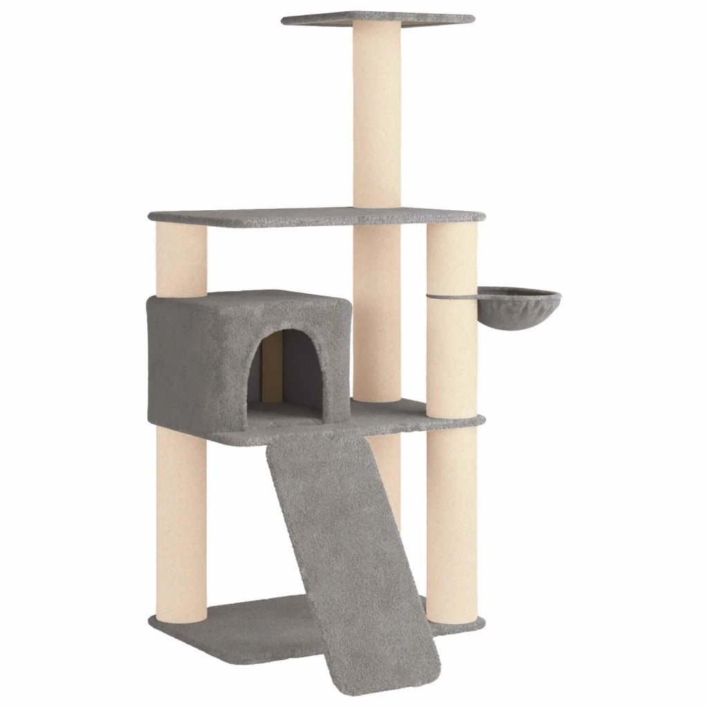 Albero per gatti con pali per graffiare in sisal Grigio Chiaro 42033046