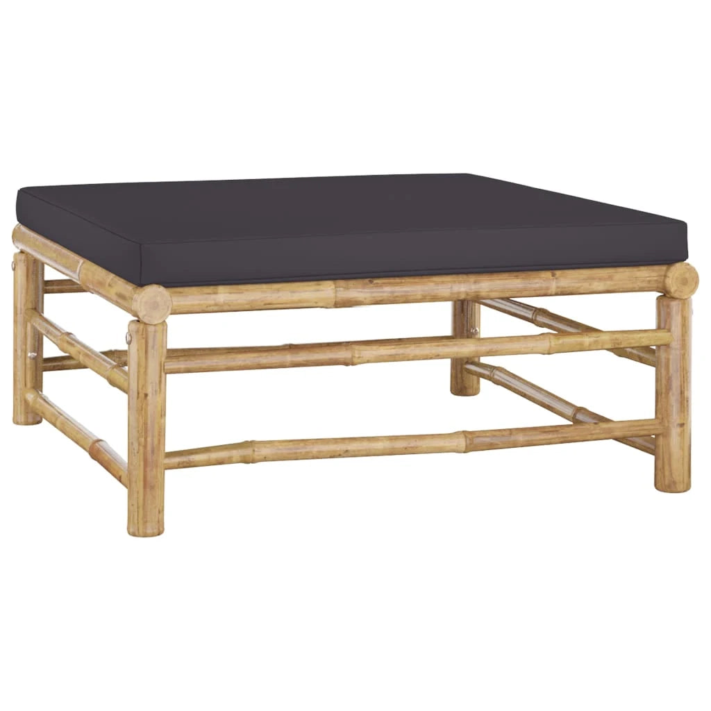 Set di mobili da giardino per esterni 6 pezzi con cuscini in bambù grigio scuro 02_0016784
