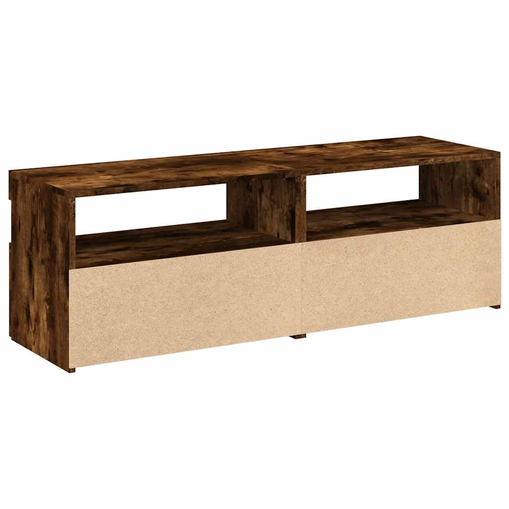 Mobile TV multimediale scaffale TV credenza mobile TV sala da pranzo soggiorno camera da letto 2 pezzi con luci LED rovere affumicato 60 x 35 x 40 cm marrone 02_0028577