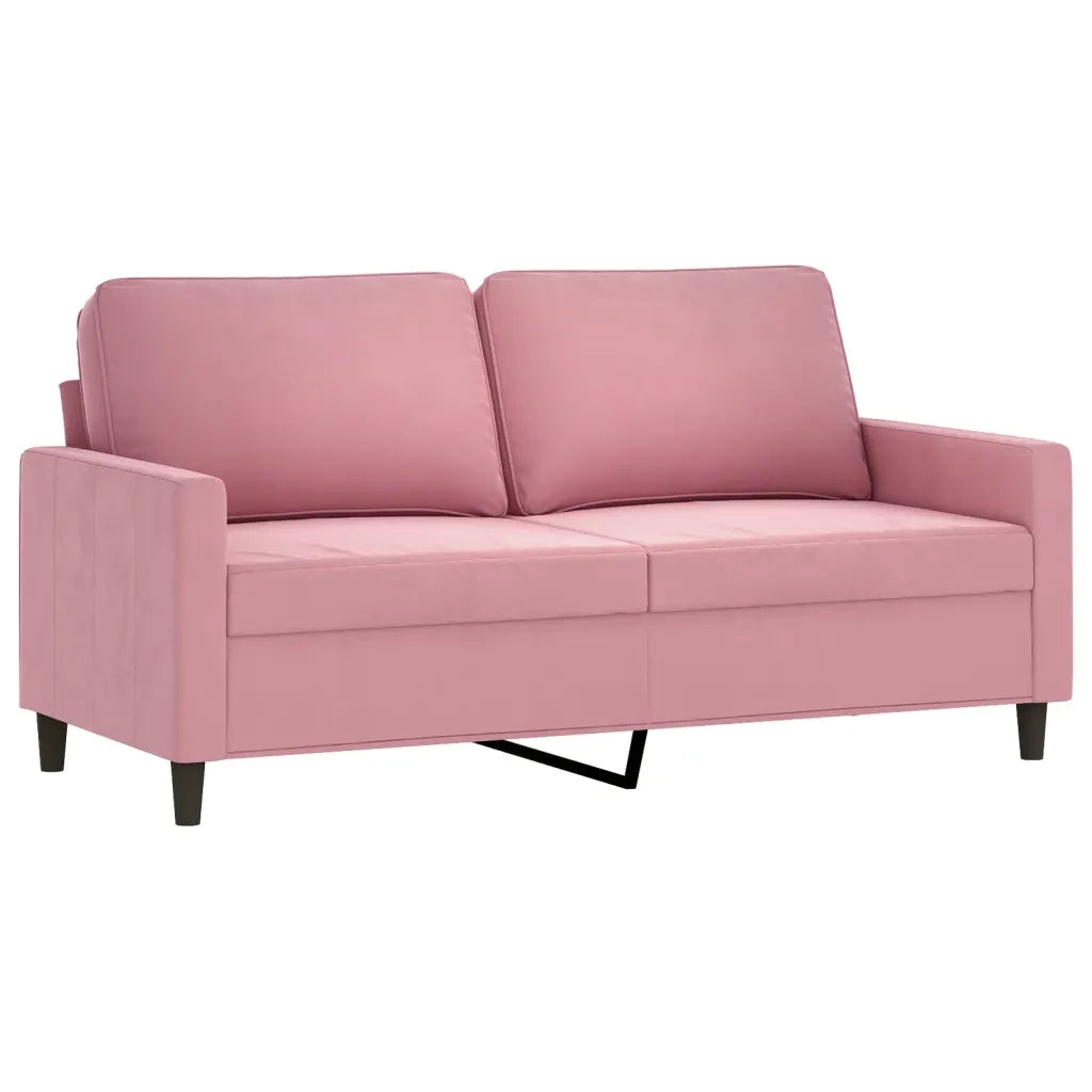 Set di Divani 2 pz con Cuscini rosa in Velluto