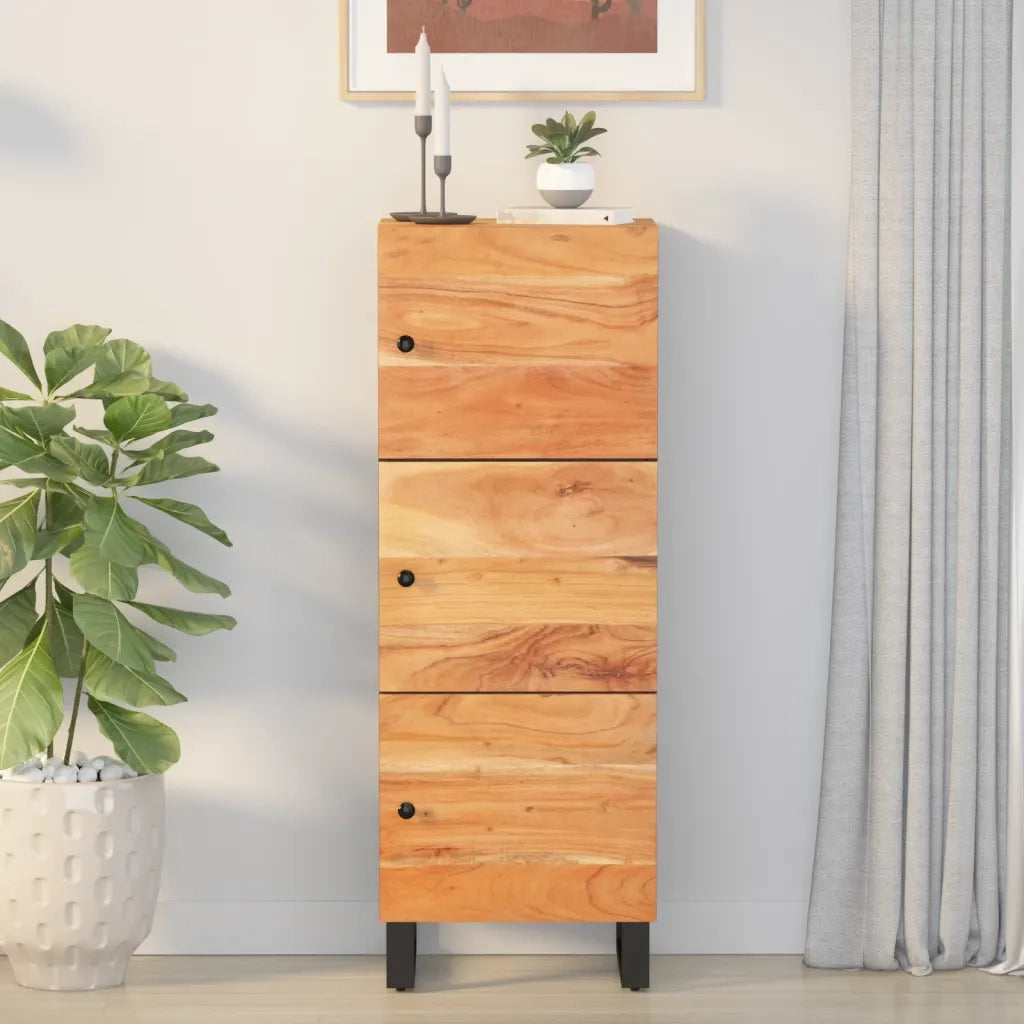 vidaXL Credenza con 3 Ante 40x33x110 cm Legno Massello Acacia e Ferro
