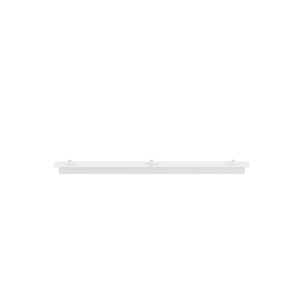 Rosone Rettangolare Metallo Bianco 3 Fori 60X4Cm