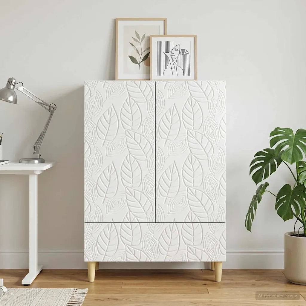 Credenza Bianco Lucido 66 x 34,5 x 95 cm Legno ingegnerizzato 895129