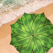 Parasole per spiaggia con foglie 200 cm, design fotorealistico, inclinabile e regolabile in altezza con protezione UV 40 - incluso sacchetto portatile con maniglia di trasporto