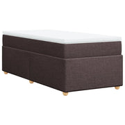Letto singolo | Letto per adulti | Giroletto a Molle con Materasso Marrone Scuro 80x200 cm Tessuto
