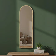 Specchio Artus, Specchiera, Articolo d'arredo a muro, Decorazione con specchio, 50x2h160 cm, Rovere