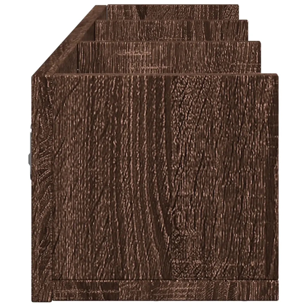 Armadietto a Muro | Mobili Parete 2 pz Rovere Marrone 75x18x16,5cm Legno Multistrato