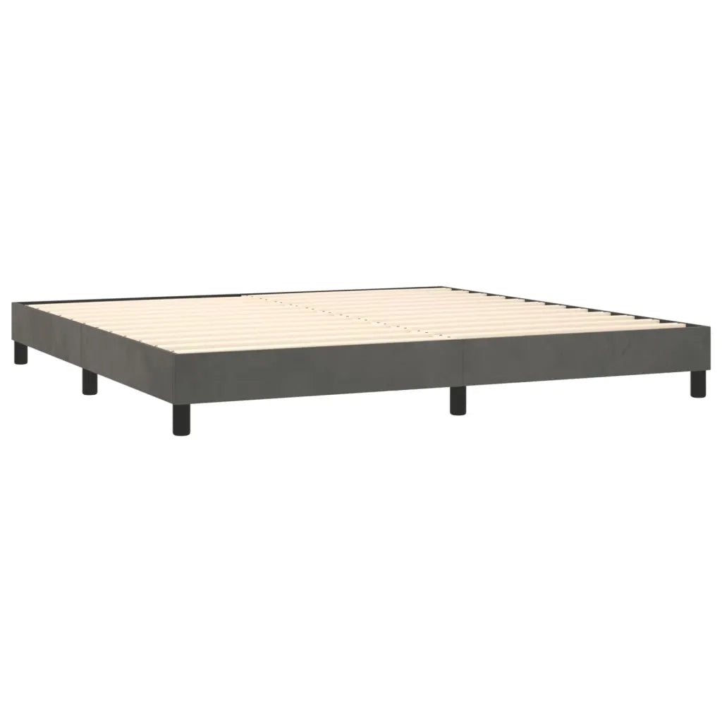 Letto a Molle con Materasso e LED Grigio Scuro 200x200 cm cod mxl 37551