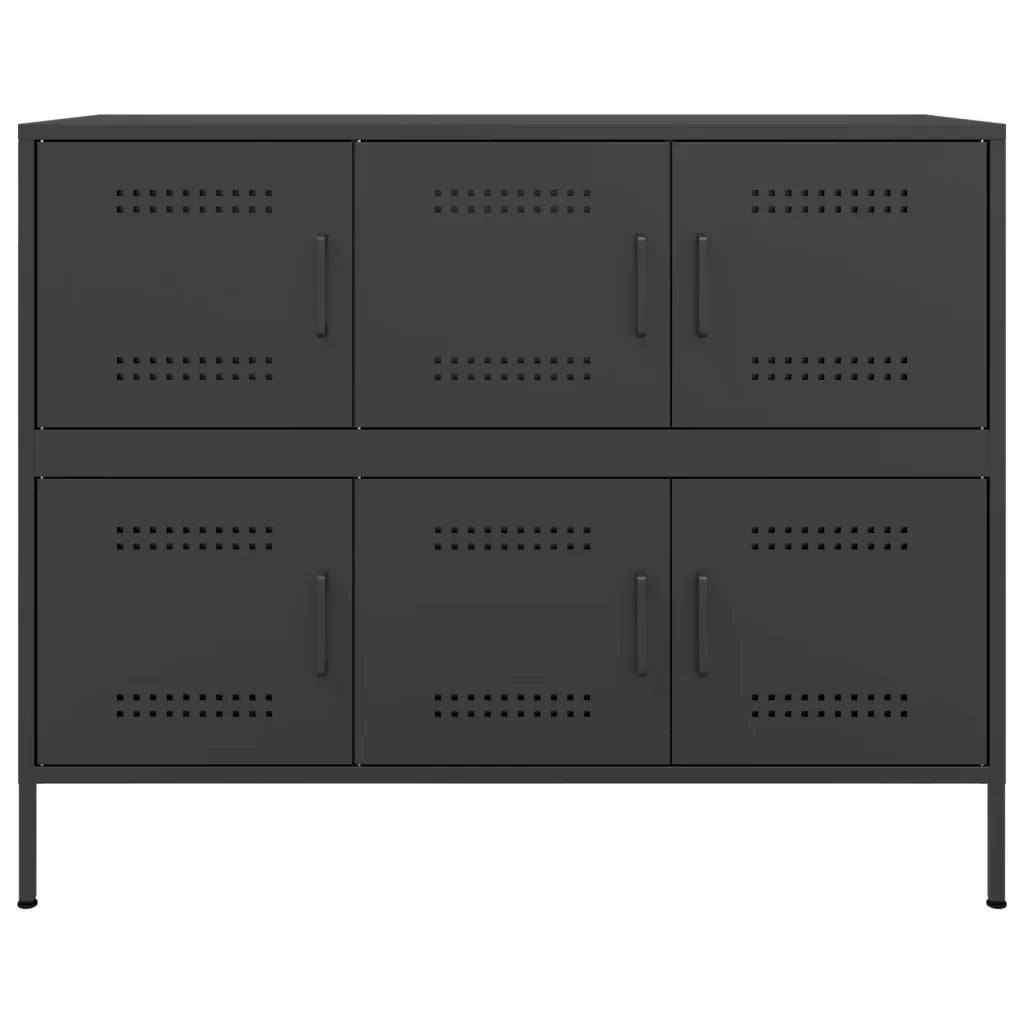 Credenza Nera 100,5x39x79 cm in Acciaio 843096
