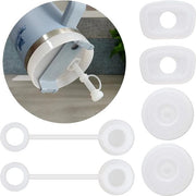 Set di 6 pezzi per Aikes - adatto per coppe Stanley 1.0 e tappi in legno - fermi senza perdite - set a doppio contenuto di bicchieri in vetro - accessori per bicchieri - set senza perdite - trasparente bianco