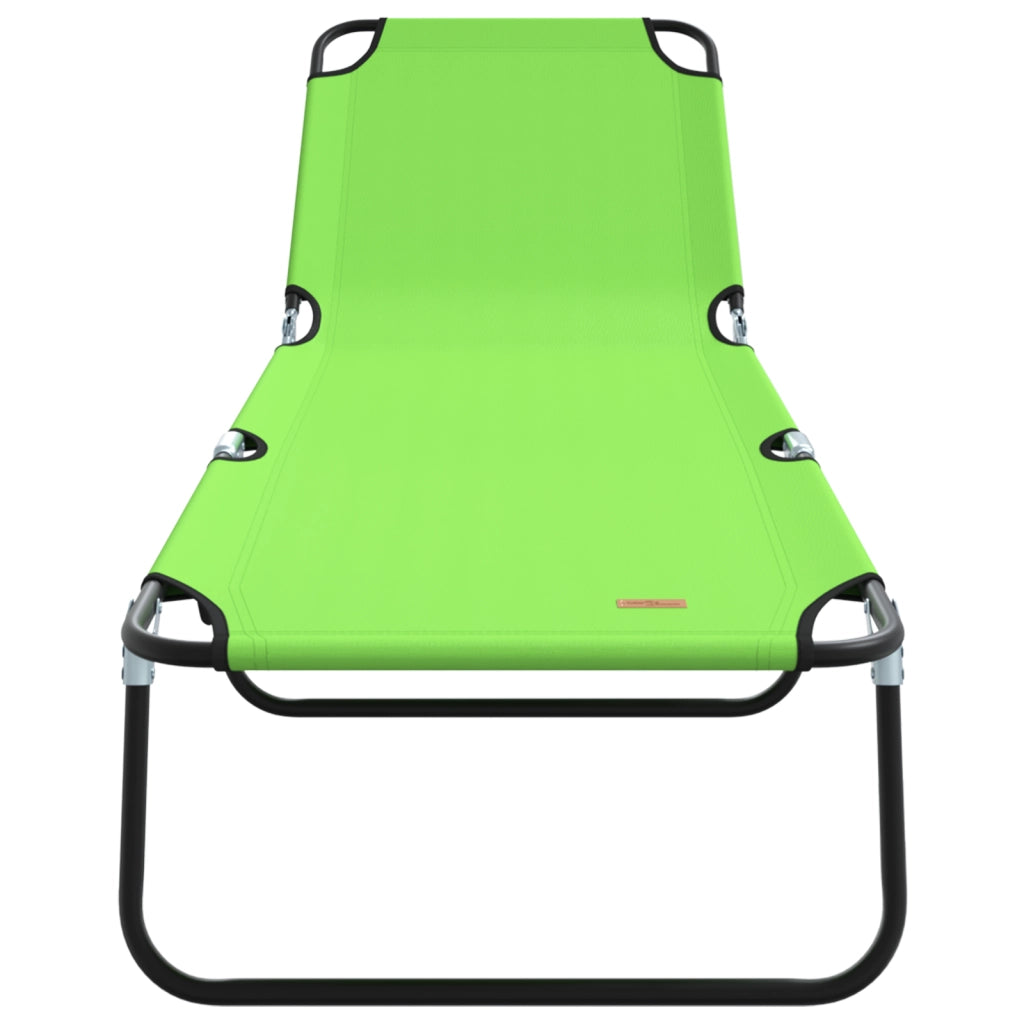 Lettino Prendisole Pieghevole Verde 600D Tessuto Oxford