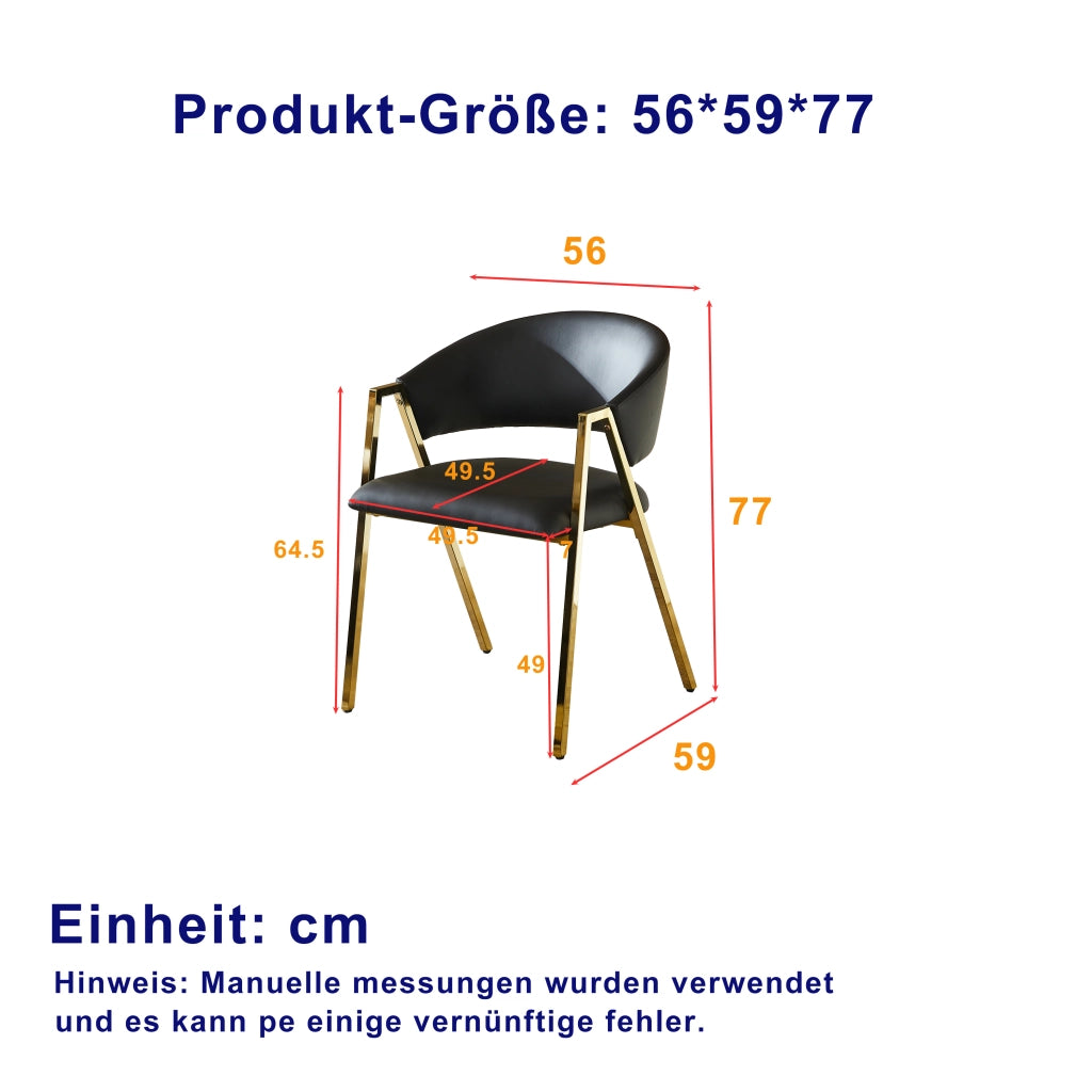Set di 2 sedie da pranzo - con schienale ergonomico e base regolabile - nero