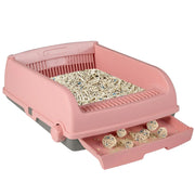 Lettiera semiautomatica 60 x 46 x 24 cm sistema anti-schizzi facile da pulire stile moderno PP rosa 20_0017538