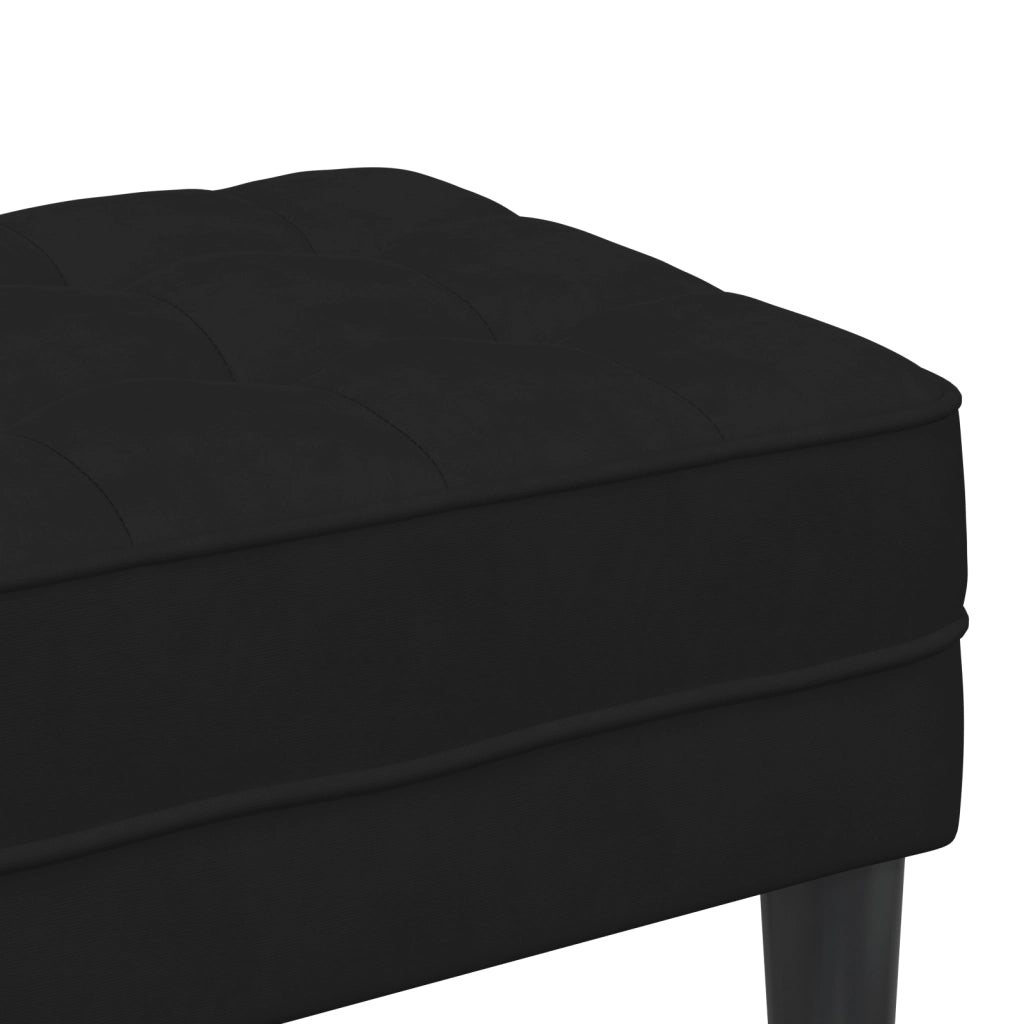 panchina Nera 113x57x39 cm in velluto