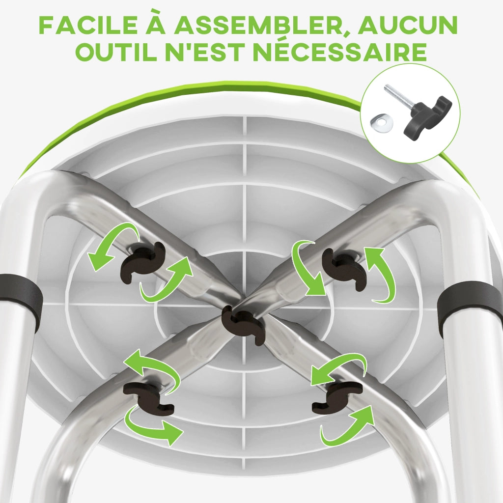 Sgabello da doccia girevole 360¡ã ¨C Xylo ¨C alluminio antiscivolo altezza regolabile