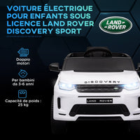 Macchina Elettrica per Bambini con Licenza Land Rover Discovery Sport 106x65,5x51 cm Bianco