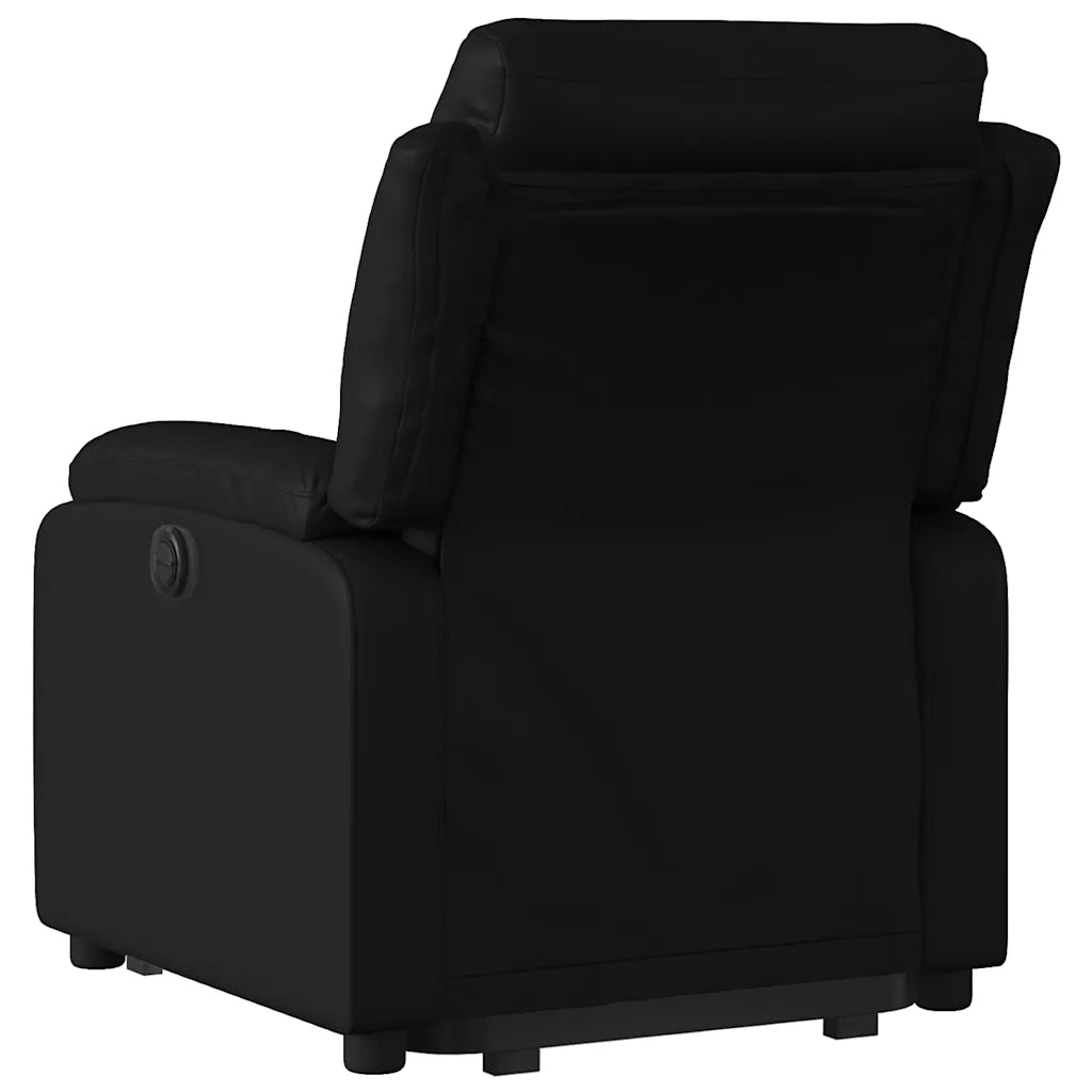 Poltrona Alzapersona Reclinabile Nera in Similpelle 3205042