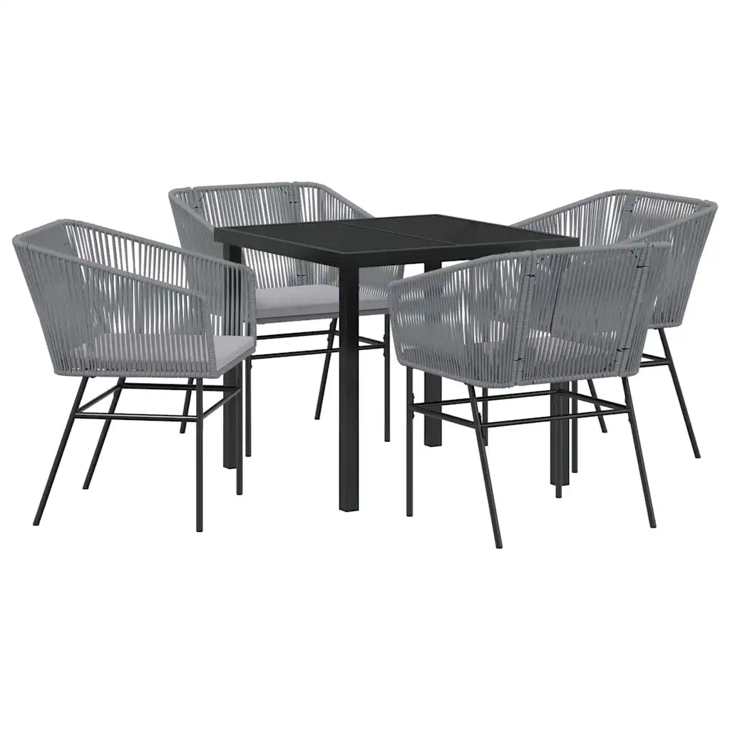 Set da Pranzo per Giardino con cuscino 5 pcs Grigio 3380933