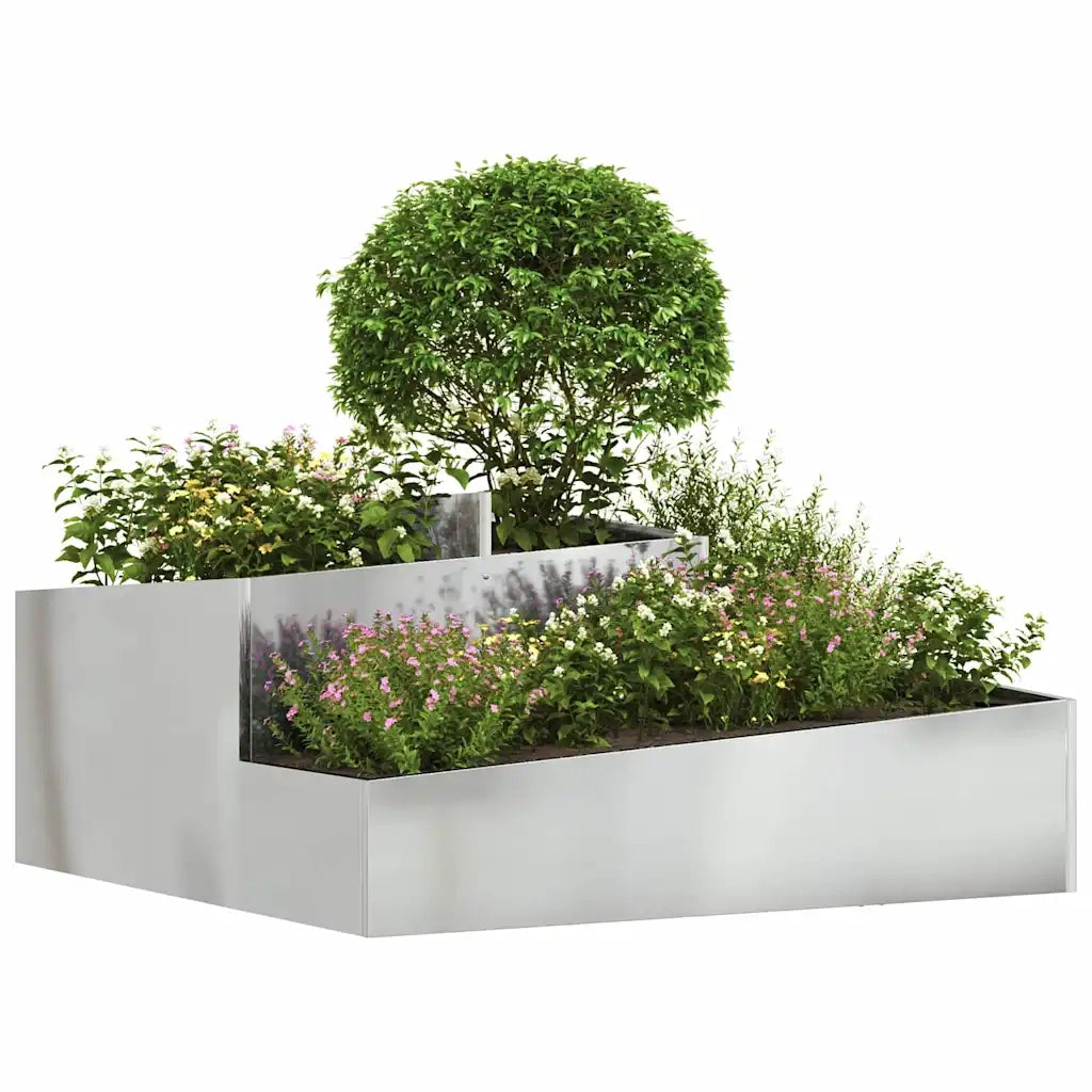 Fioriere | Cassetta per fiori | Vaso da giardino Argento 100 x 100 x 50 cm Acciaio zincato