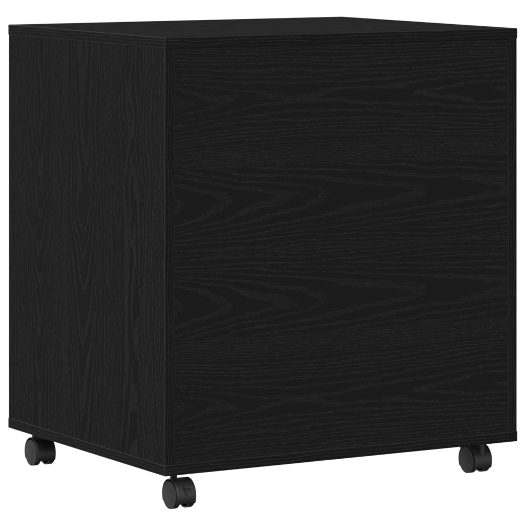 Supporto per stampante con ruote Rovere nero 60x50x67 cm