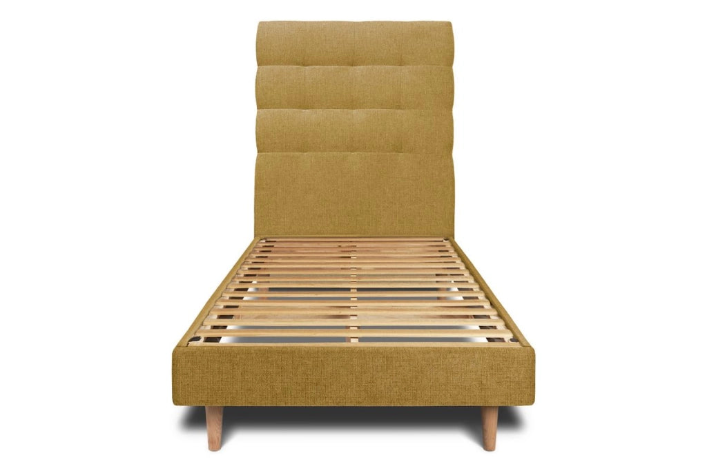 Letto 90x190 cm con testata imbottita - Tessuto Tela opaca