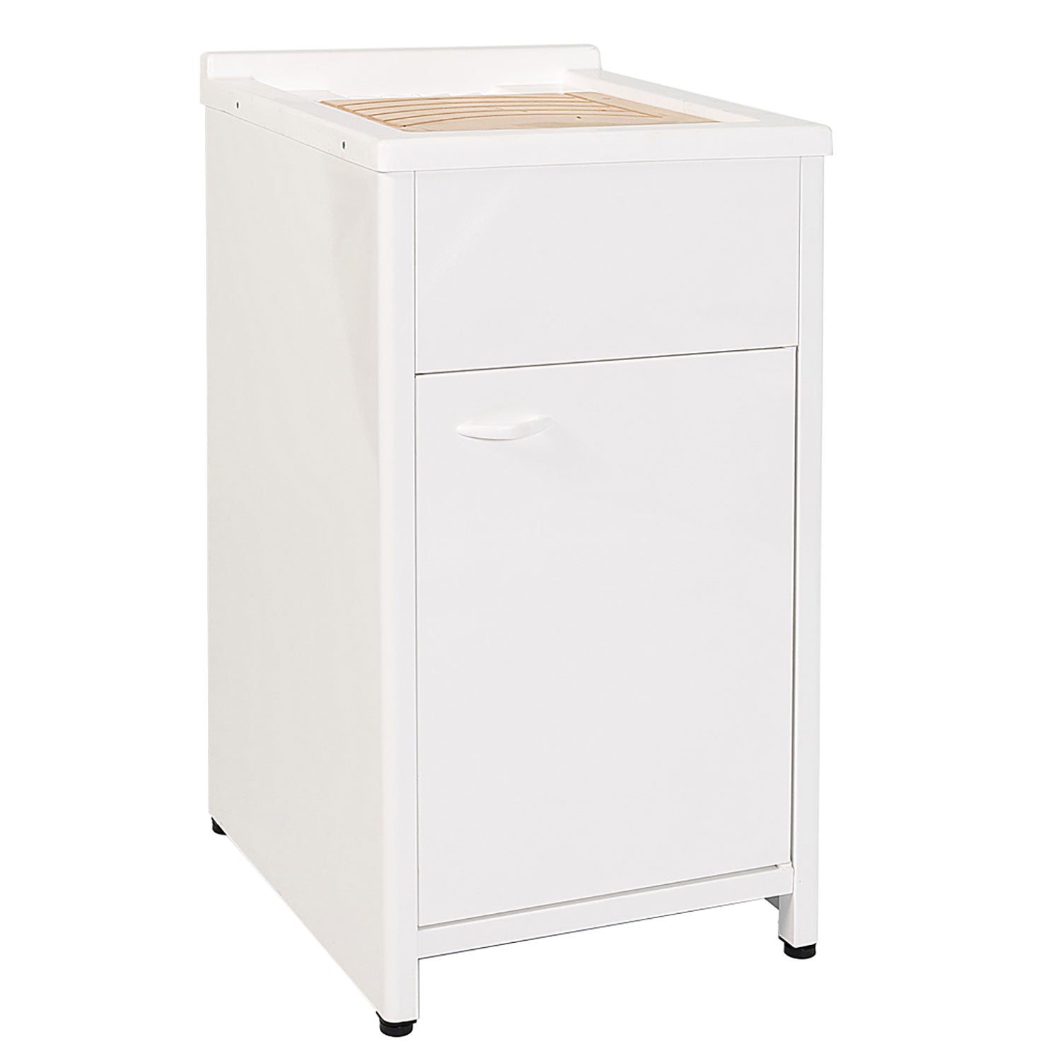 Mobile Lavatoio da Esterno in Polipropilene e Alluminio 45x50x83 cm Bianco