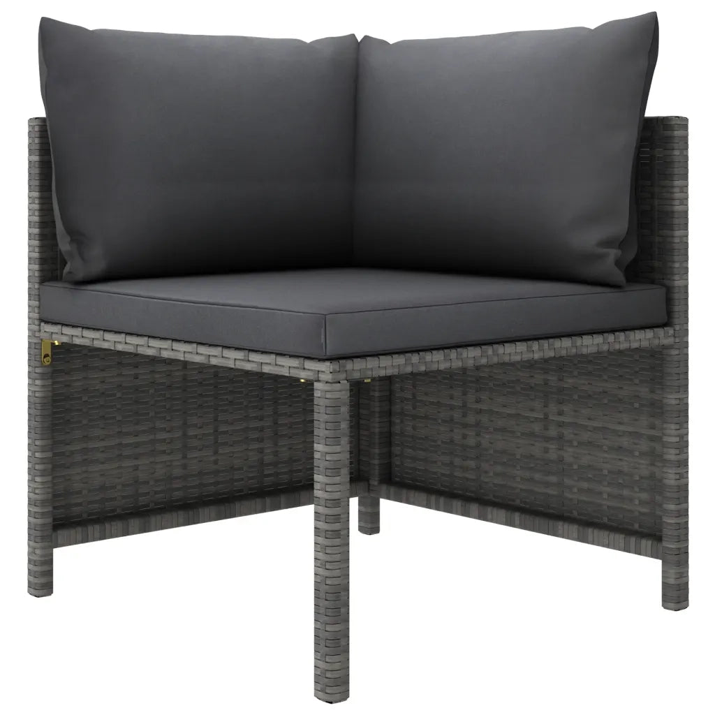 Set Divani da Giardino 5 pz con Cuscini in Polyrattan Grigio 3059754