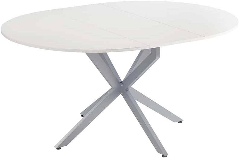 tavolo da pranzo allungabile Loyd, Bianco/Grigio, 120 x 76.5 cm Estensibile
