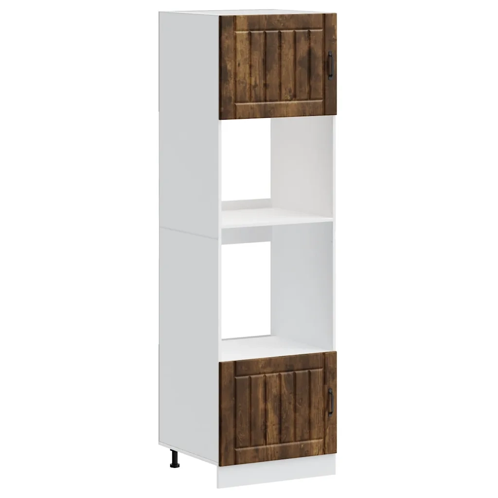 vidaXL Armadi Forno 2 pz Lucca Rovere Fumo in Legno Multistrato