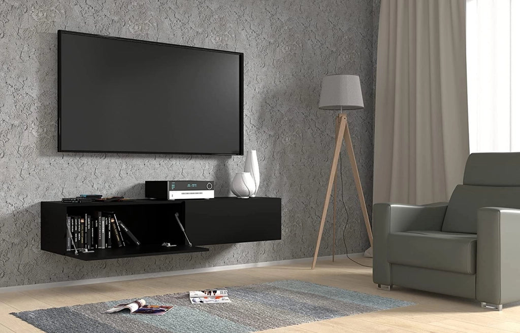 MOBILE  PORTA TV SOGGIORNO BINGO 160x40x30 NERO OPACO