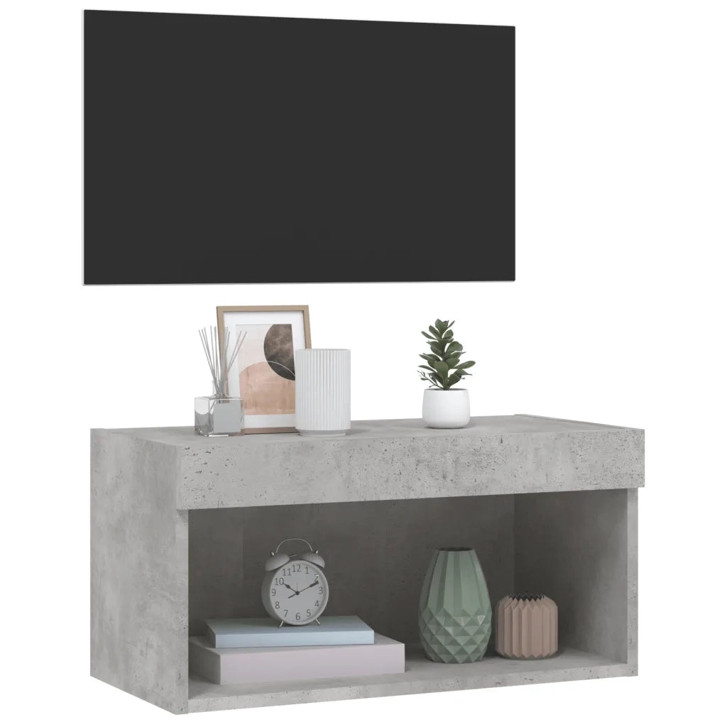 Mobile Porta TV con Luci LED-Mobile per TV-Credenza TV Grigio Cemento 60x30x30 cm