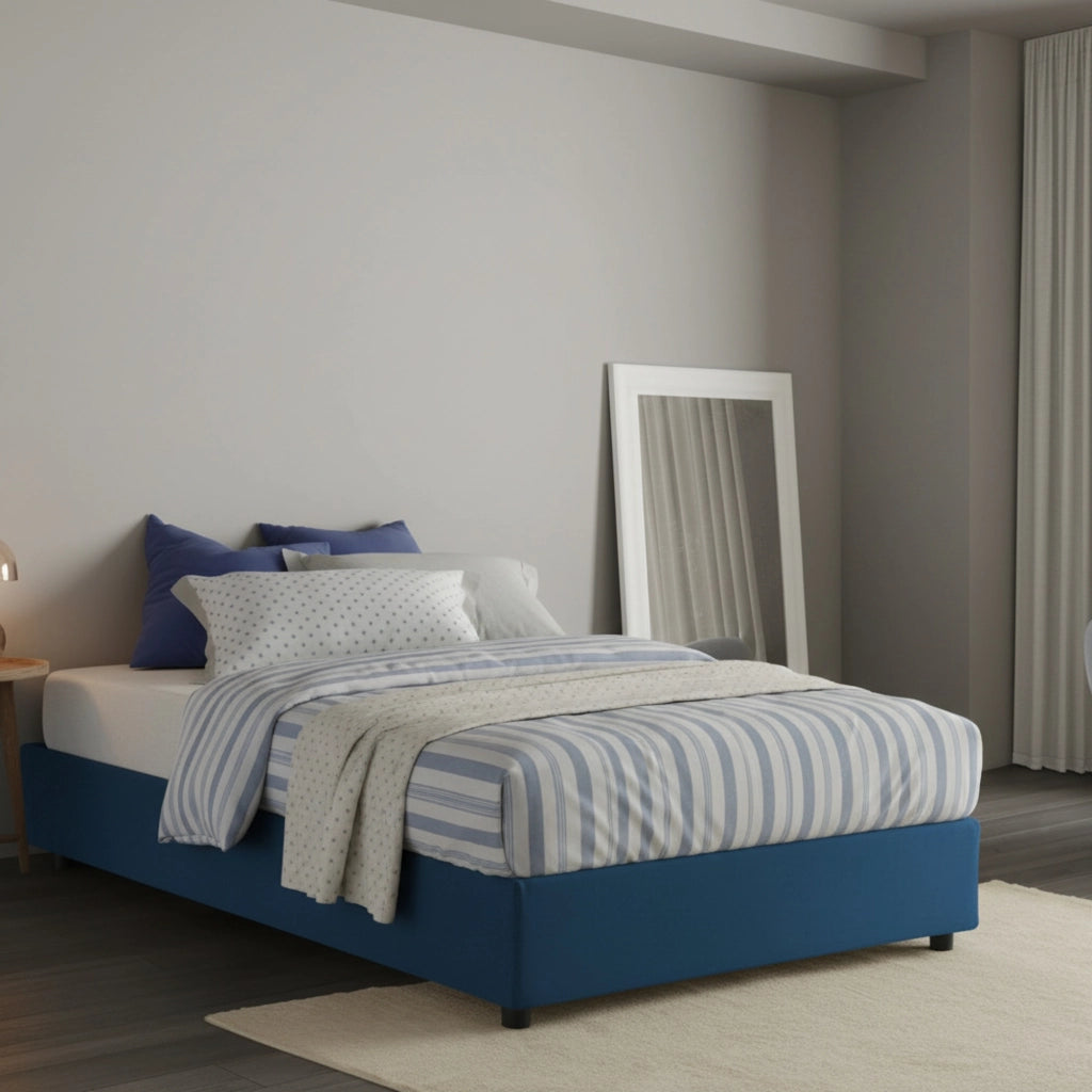 Abici, Letto Piazza e Mezza Materasso Incluso Made in Italy, blu