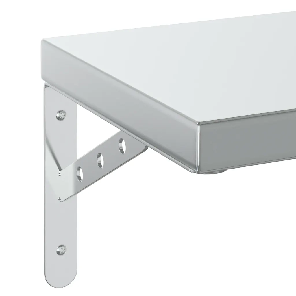 Mensole a Muro 2 pz 50x23,5 cm Argento in Acciaio Inossidabile 3214510