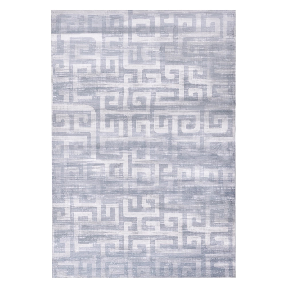 Tappeto grigio Tessuto 140 x 200 cm Motivo geometrico moderno Soggiorno Camera da letto Per riscaldamento a pavimento Fondo antiscivolo