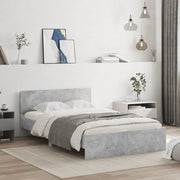 Giroletto con Testiera-Struttura Letto con testiera Grigio Cemento 120x200 cm