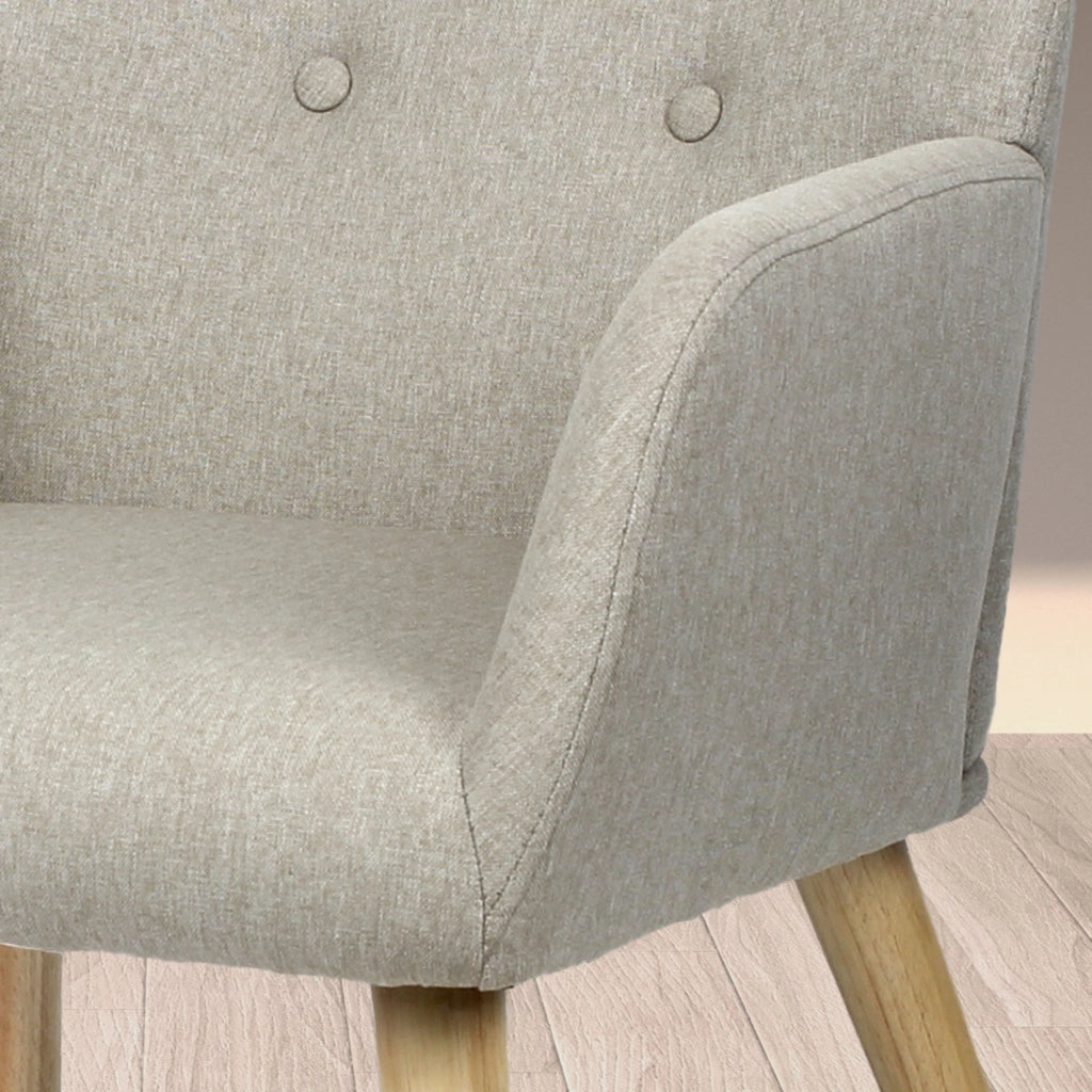 Poltrona Hispanohogar tessuto sabbia con gambe Hispanohogar legno 81x61x68