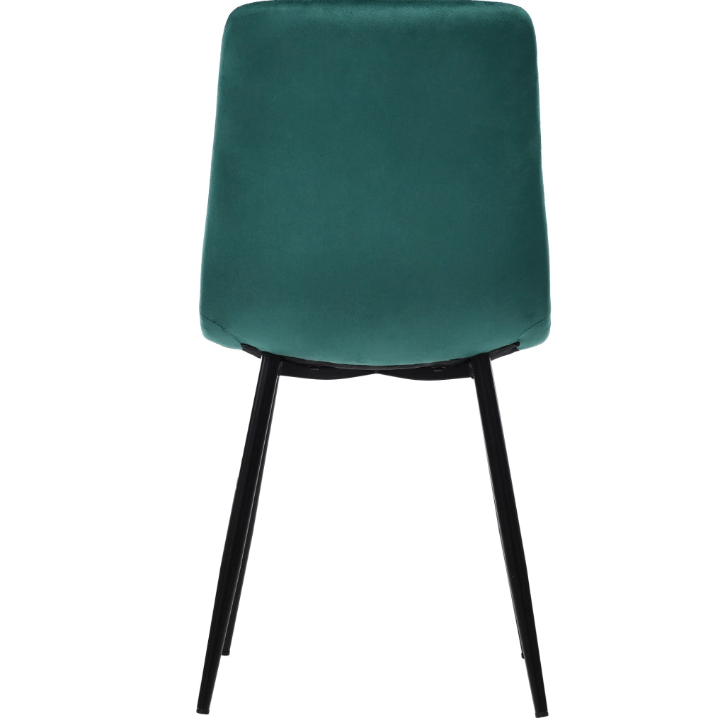 Set di 4 sedie da pranzo in velluto verde 44x41x86 cm con struttura in metallo