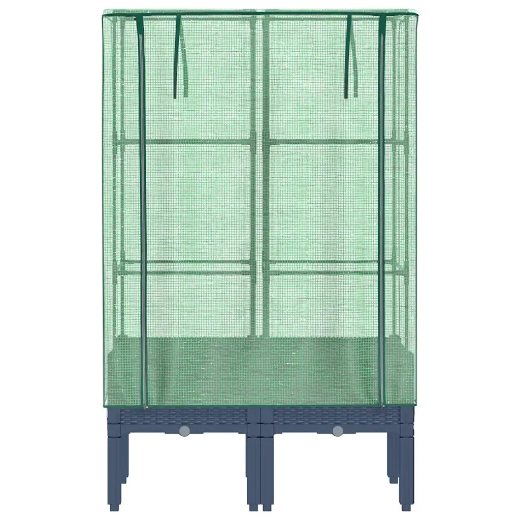 Letto Rialzato con Copertura Serra Effetto Rattan 80x40x140 cm 4015833