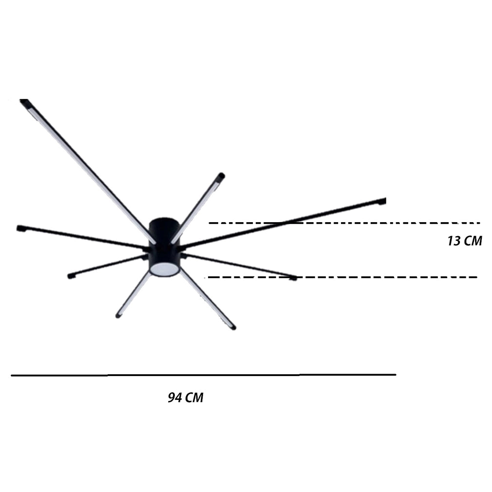 Lampadario plafoniera moderno a led 9 luci da soffitto forma ragno da 42w 3360lm bianco luce fredda
