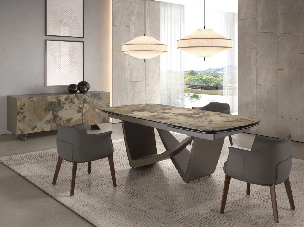 Credenza in legno tortora metallizzato
