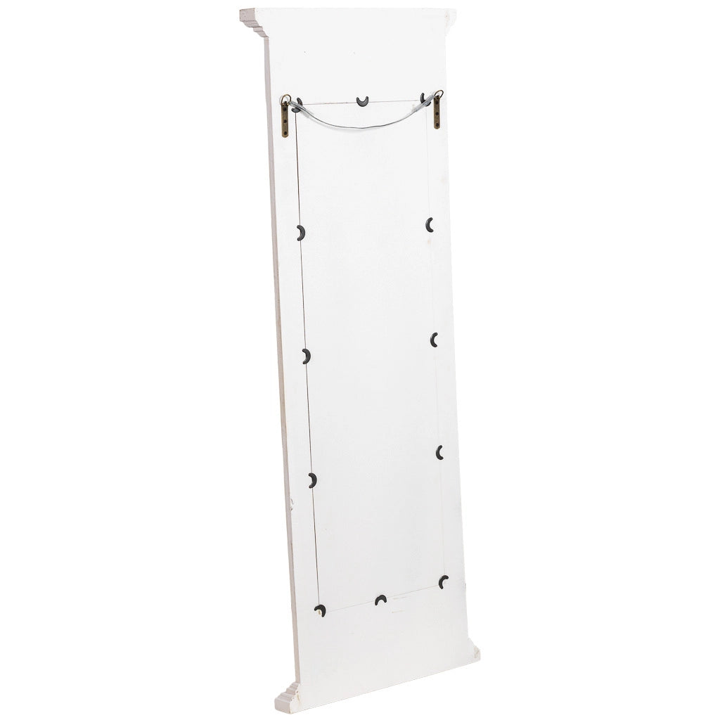 Specchio da parete bianco invecchiato 55x5,5x149h cm