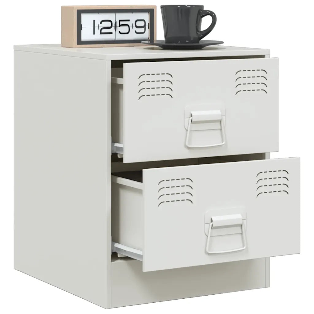 Comodini 2 pz Bianchi 34,5x39x44 cm in Acciaio 841630