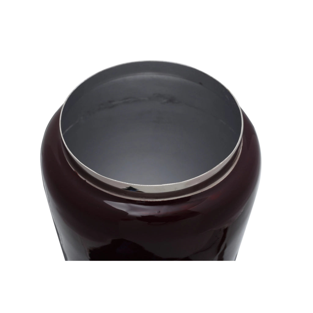 Vaso Art Deco 420 in metallo bordeaux e argento