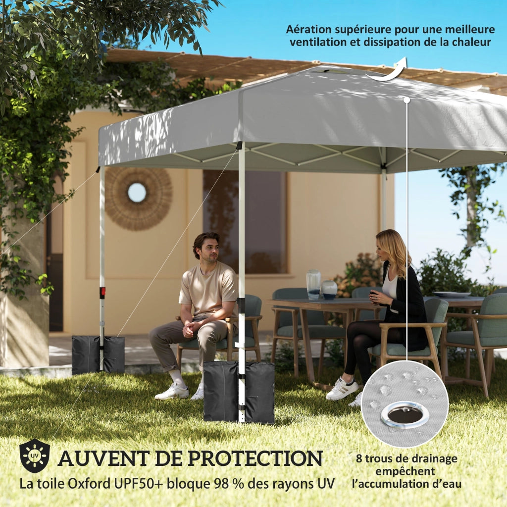 Gazebo pieghevole 3x3m pop-up ¨C Xylo ¨C UV50+ 3 pareti laterali crema