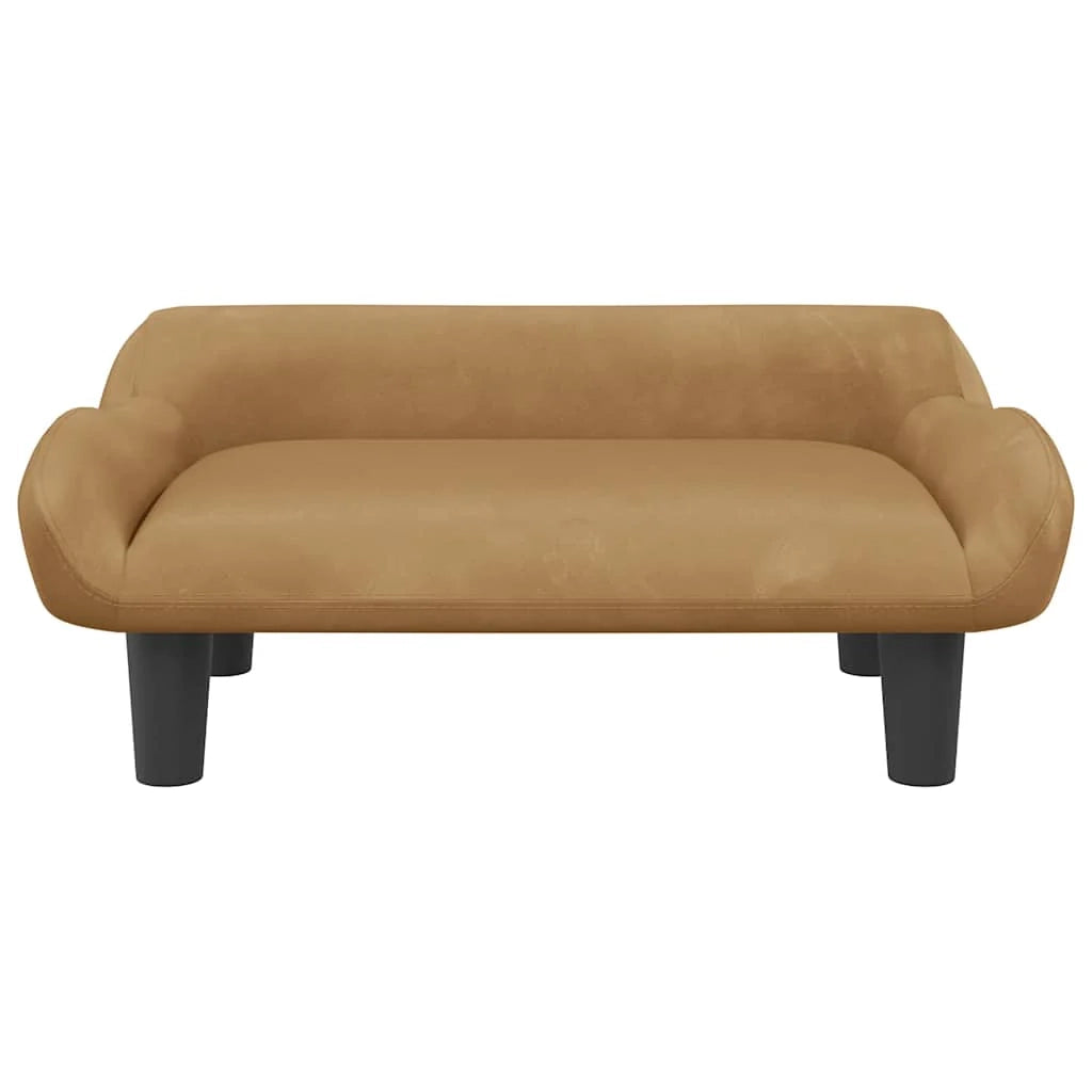 Cuccia per cani a forma di cesto comoda 70 x 40 x 24 cm velluto marrone 02_0042793