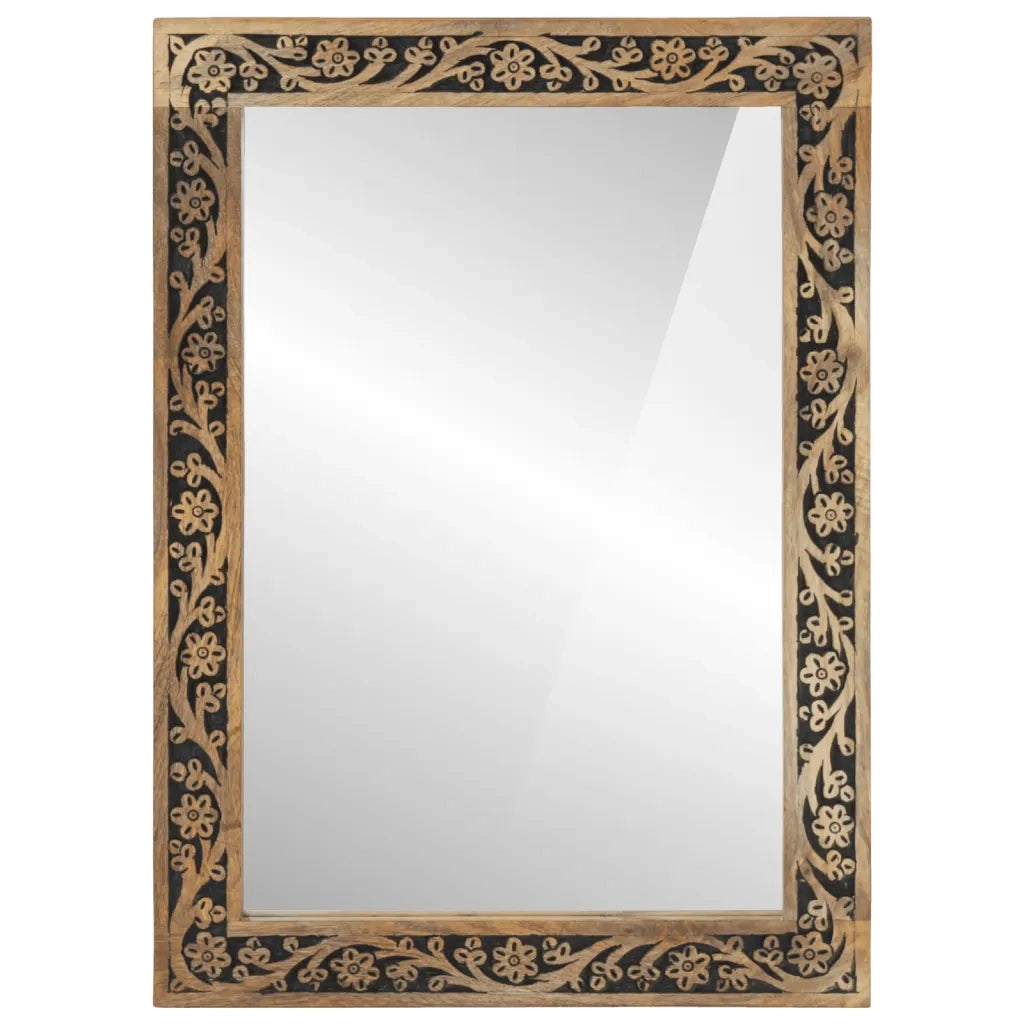 Specchio da Bagno 50x70x2,5 cm Legno Massello di Mango e Vetro 358243