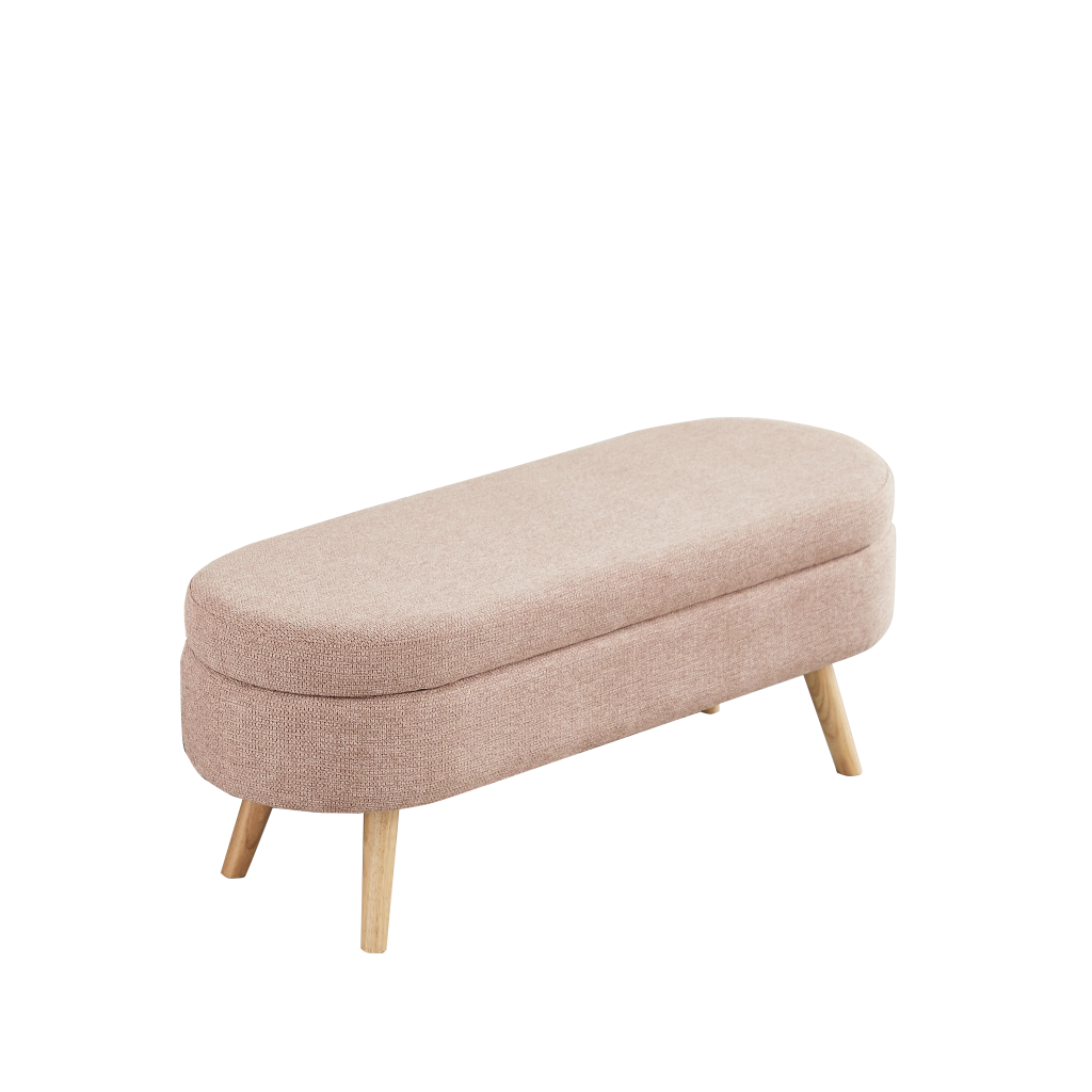 Panca contenitore in velluto con piedini antiscivolo e struttura stabile per camera da letto; rosa